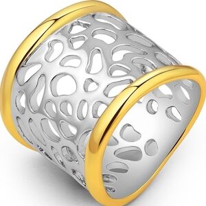 Elegant Silver and Gold Women's Ring
